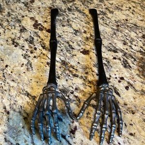 Pottery Barn Skeleton Hands Serving Set